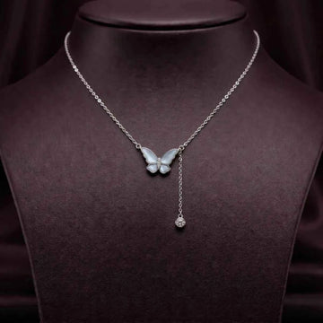 Butterfly Drop Charm Necklace