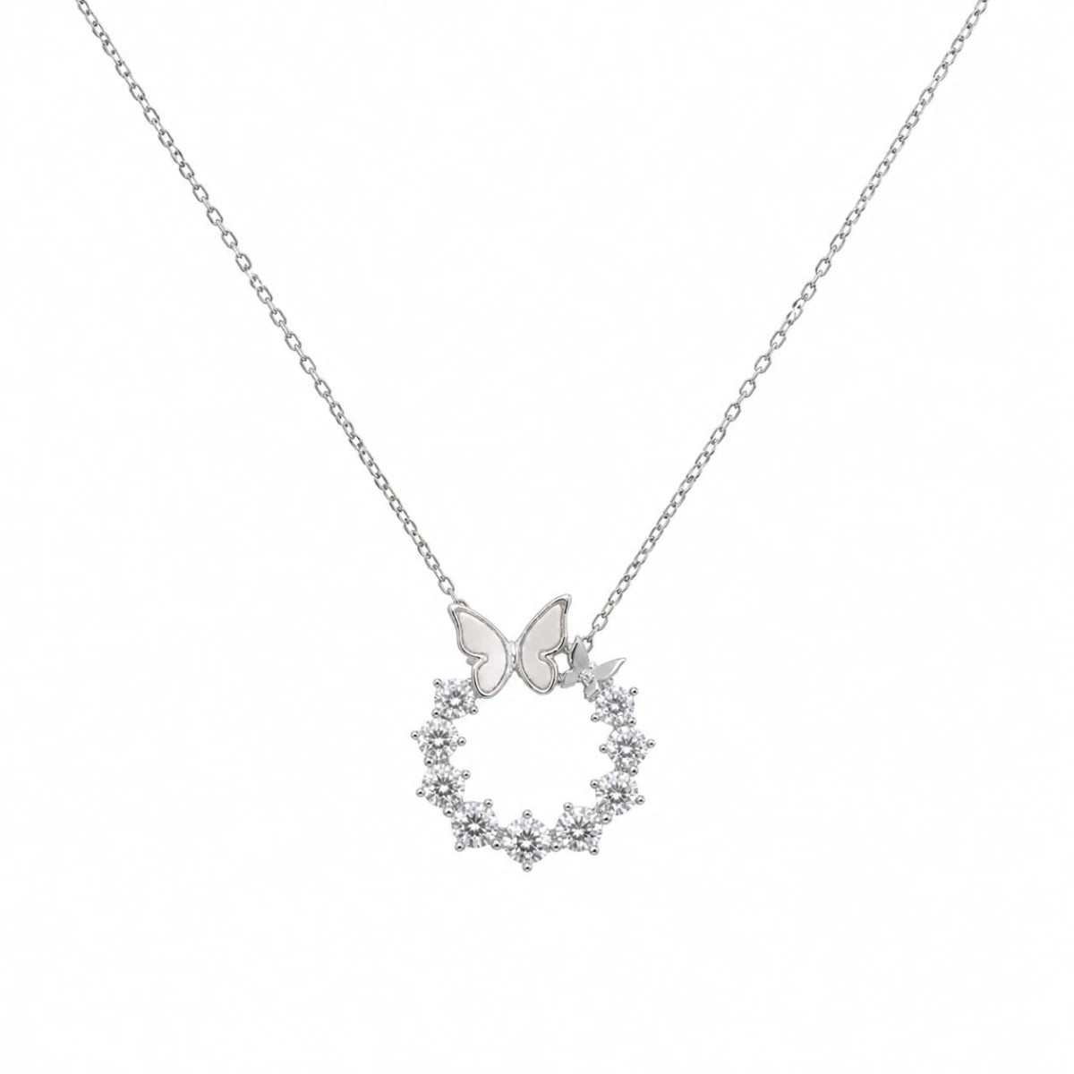 Butterfly Halo Necklace - Silvorn India
