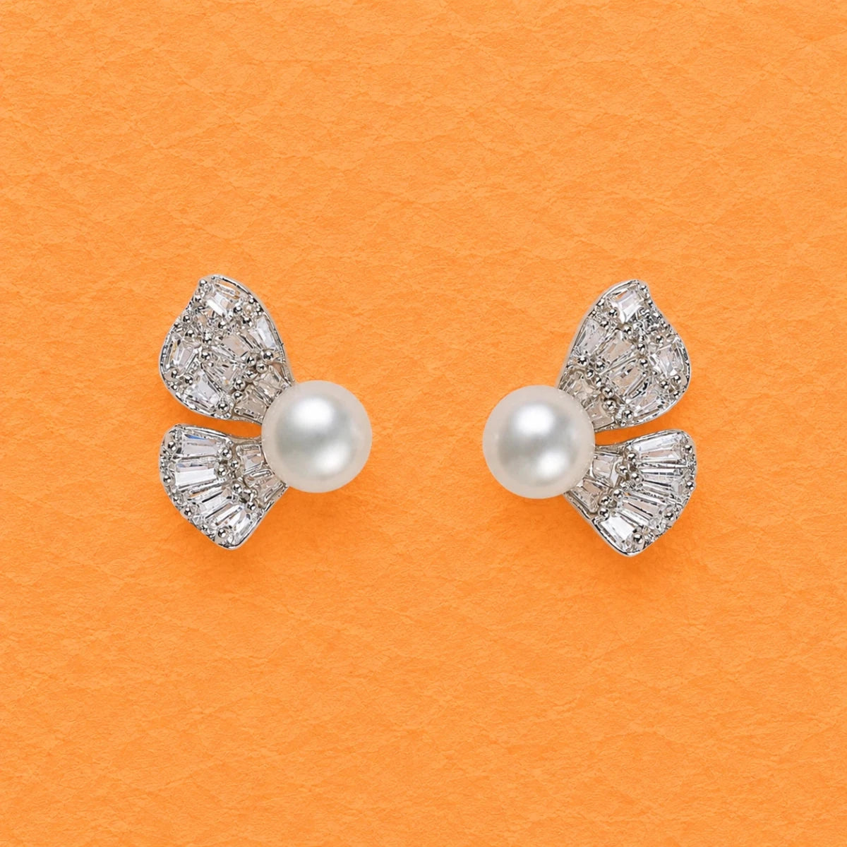 Butterfly Pearl Studs | 925 Sterling Silver - Silvorn India