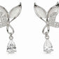 Butterfly Pearl Wing Drop Earrings with Sparkling Teardrop Crystal