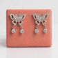Butterfly Sparkle Drop Earrings with Crystal Dangling Charm
