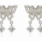 Butterfly Sparkle Drop Earrings with Crystal Dangling Charm