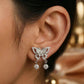 Butterfly Sparkle Drop Earrings with Crystal Dangling Charm