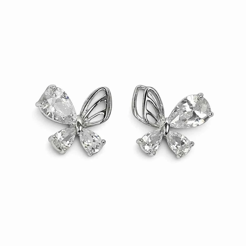 Butterfly Wing Zirconia Studs