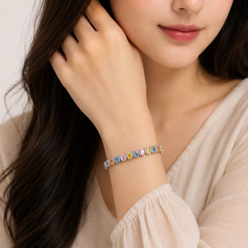 Candy Pastel Tennis Bracelet - Silvorn India