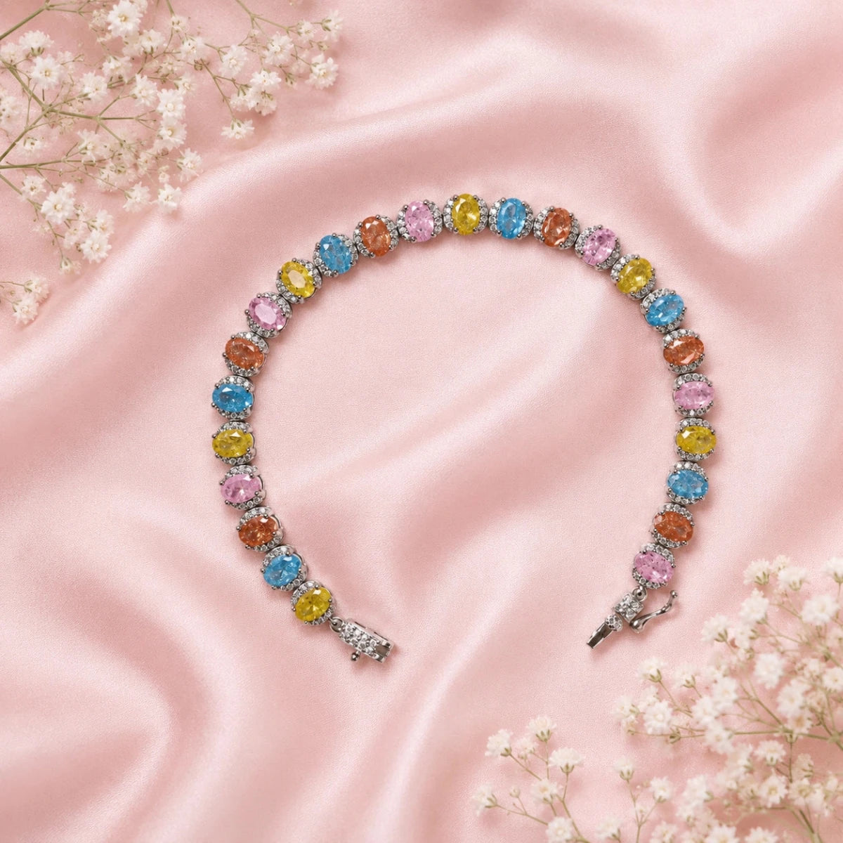 Candy Pastel Tennis Bracelet - Silvorn India