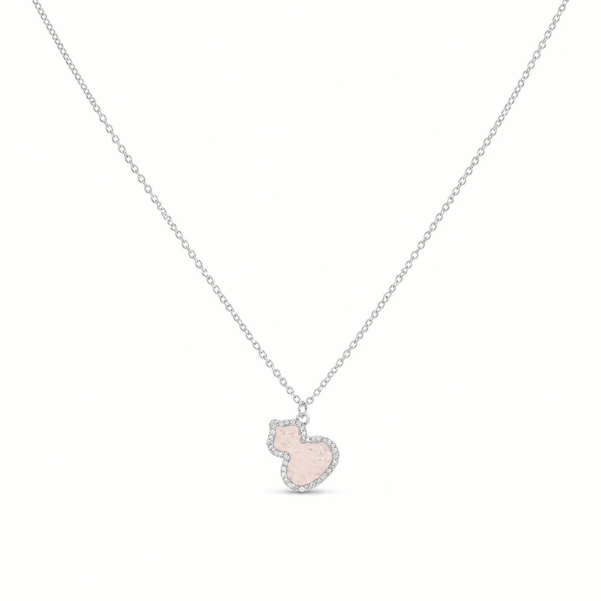 Celeste Rose Quartz Pendant with chain - Silvorn India