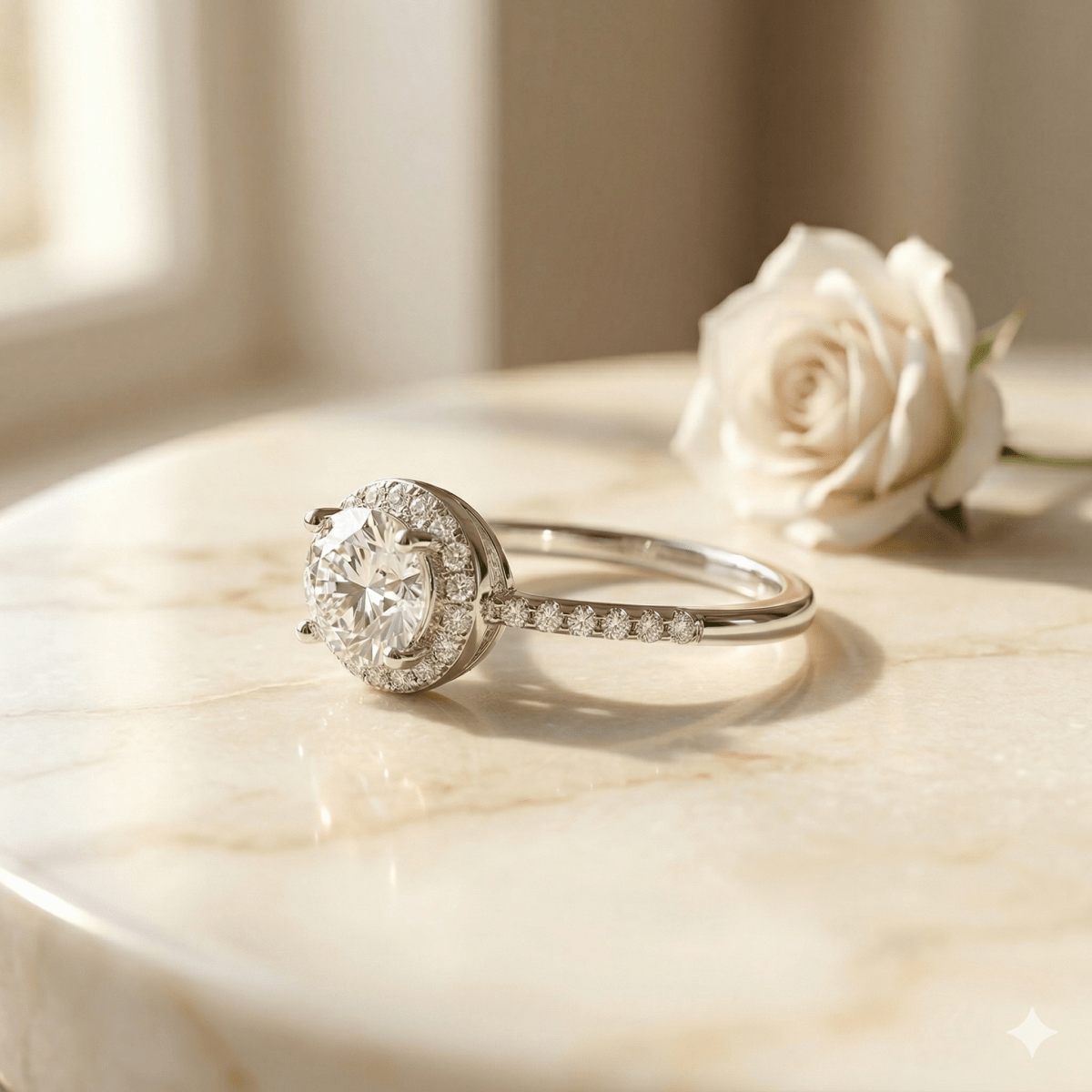 Celestia Glow Halo Ring - Silvorn India
