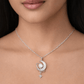 Celestial Crescent Sparkle Pendant Necklace - Silvorn India