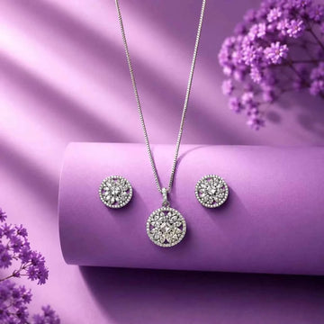 Celestial Sparkle Pendant Set with Stud Earrings