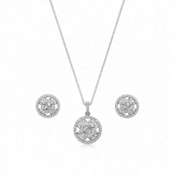 Celestial Sparkle Pendant Set with Stud Earrings