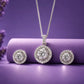 Circular Halo Pendant Set for Women - Silvorn India