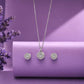 Circular Halo Pendant Set for Women - Silvorn India