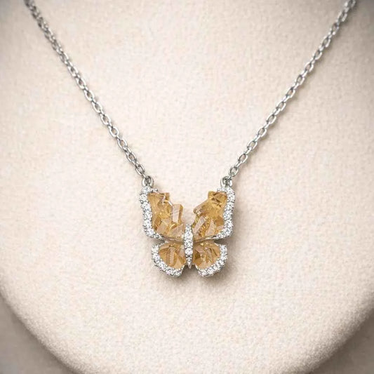 Citrine Yellow Quartz wings - 925 Silver Jewelery