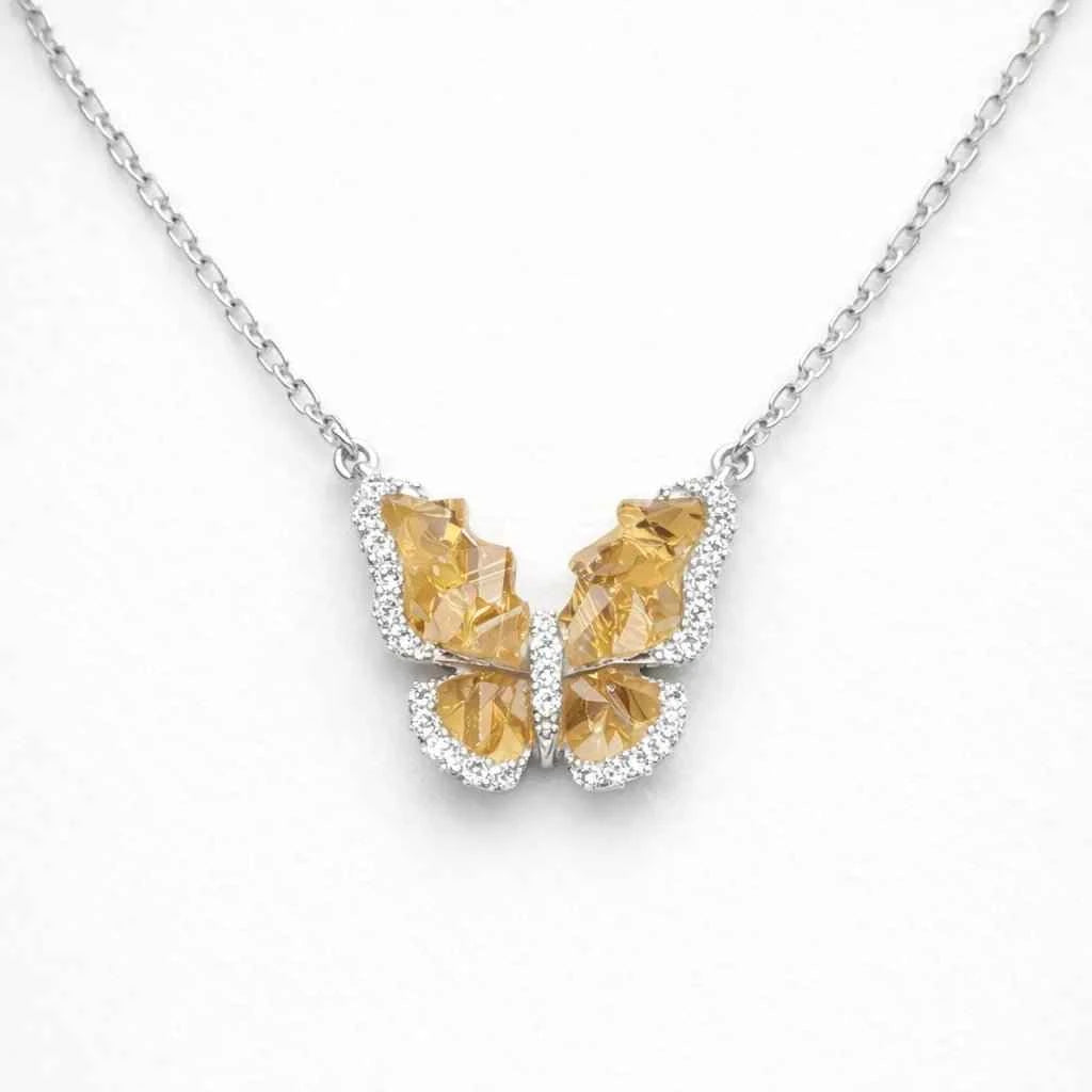 Citrine Yellow Quartz wings - 925 Silver Jewelery