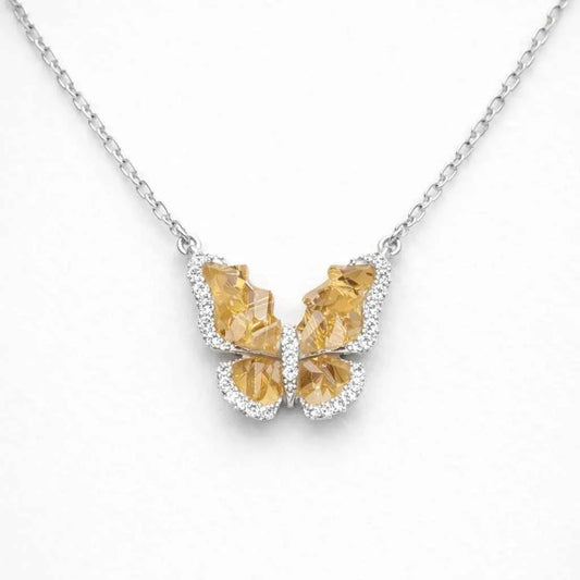 Citrine Yellow Quartz wings - 925 Silver Jewelery