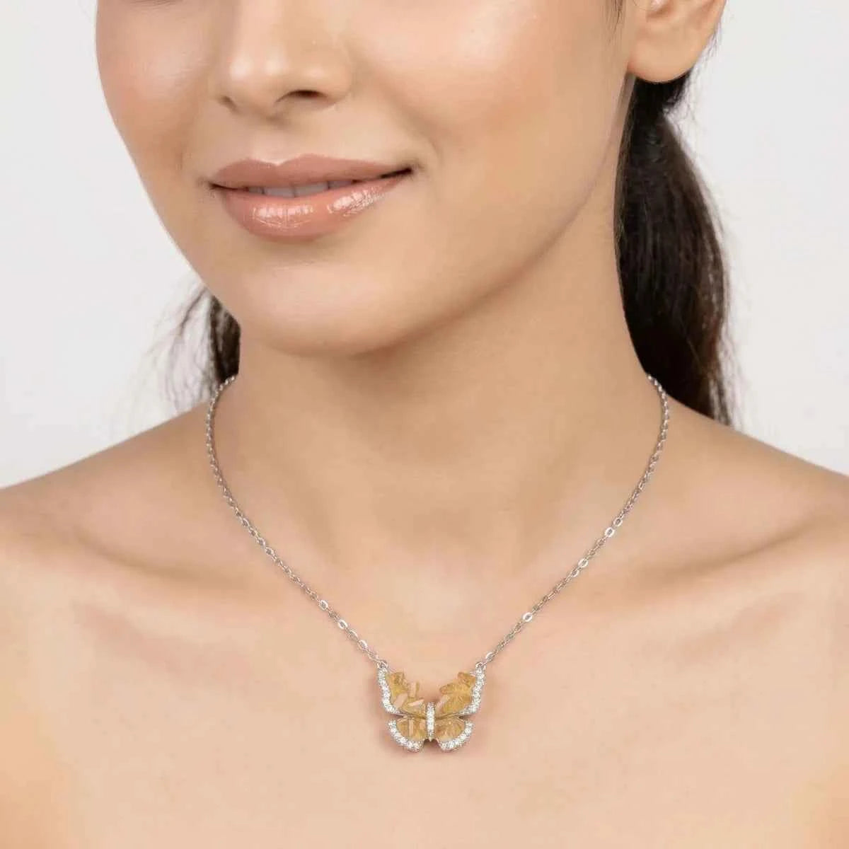 Citrine Yellow Quartz wings - 925 Silver Jewelery