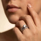 Classic Silver Solitaire Ring Set with Pave Band - Silvorn India