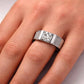 Classic Solitaire Ring with Pavé Side Panels - 925 Silver Jewelery