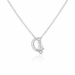 Crescent Moon Pendant Necklace with Teardrop Crystal Accent - Silvorn India