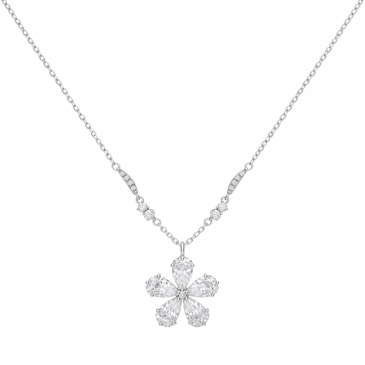 Crystal Bloom Necklace - Silvorn India