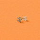 Crystal daisy bloom stud earring with straight post and five-stone flower design