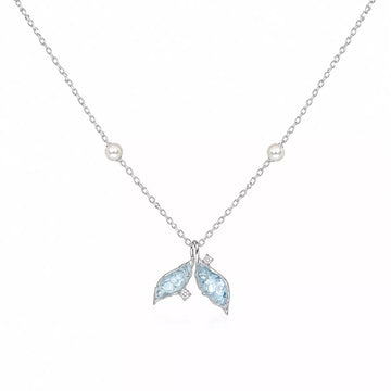 Crystal Leaf Charm Pendant Necklace - Silvorn India
