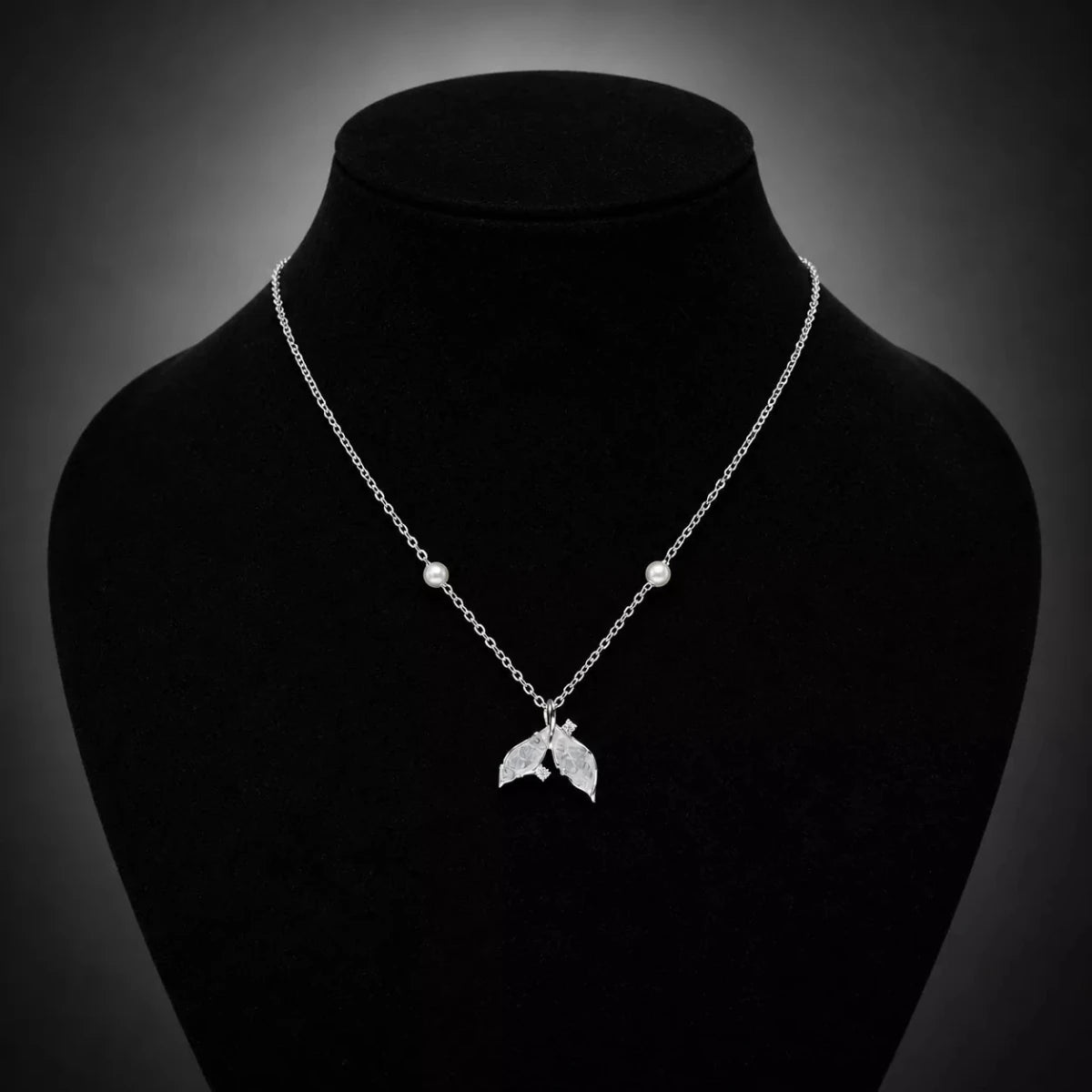 Crystal Leaf Charm Pendant Necklace - Silvorn India
