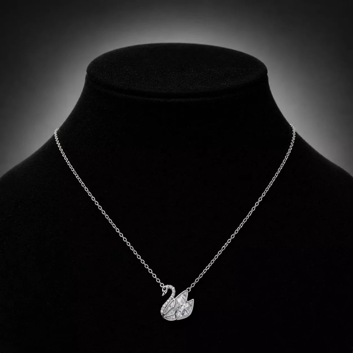 Crystal Swan Elegance Pendant Necklace - Silvorn India