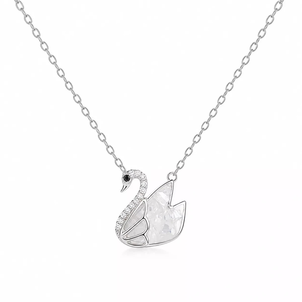 Crystal Swan Elegance Pendant Necklace - Silvorn India