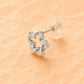 Silver cubic zirconia star stud earring with butterfly back, swirl design