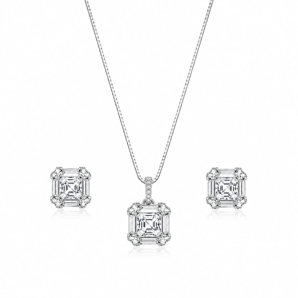 Cut Crystal Pendant Set for Women - Silvorn India