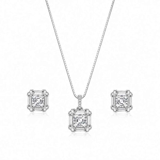 Cut Crystal    Pendant Set for Women - 925 Silver Jewelery