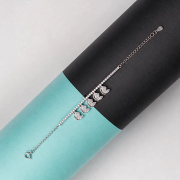 CZ Fan Charm Bracelet for Women - Silvorn India