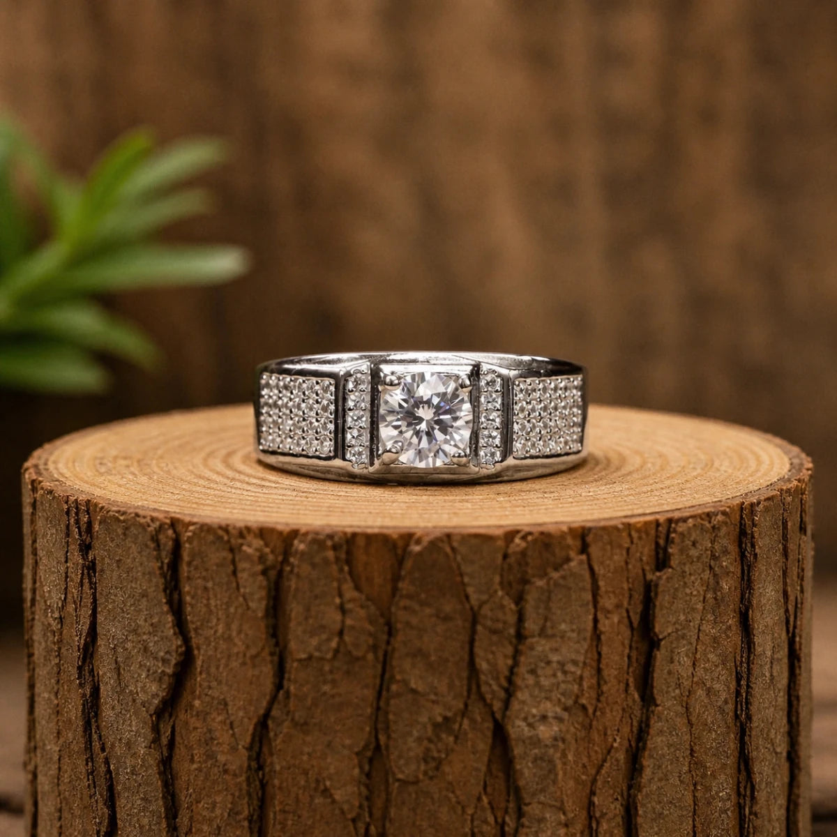 Diamond Crest Sterling Silver Ring - Silvorn India