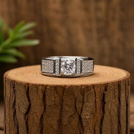 Diamond Crest Sterling Silver Ring - 925 Silver Jewelery