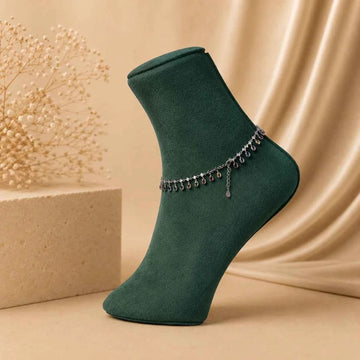 Diamond Multi Color Oval Shaped Anklet