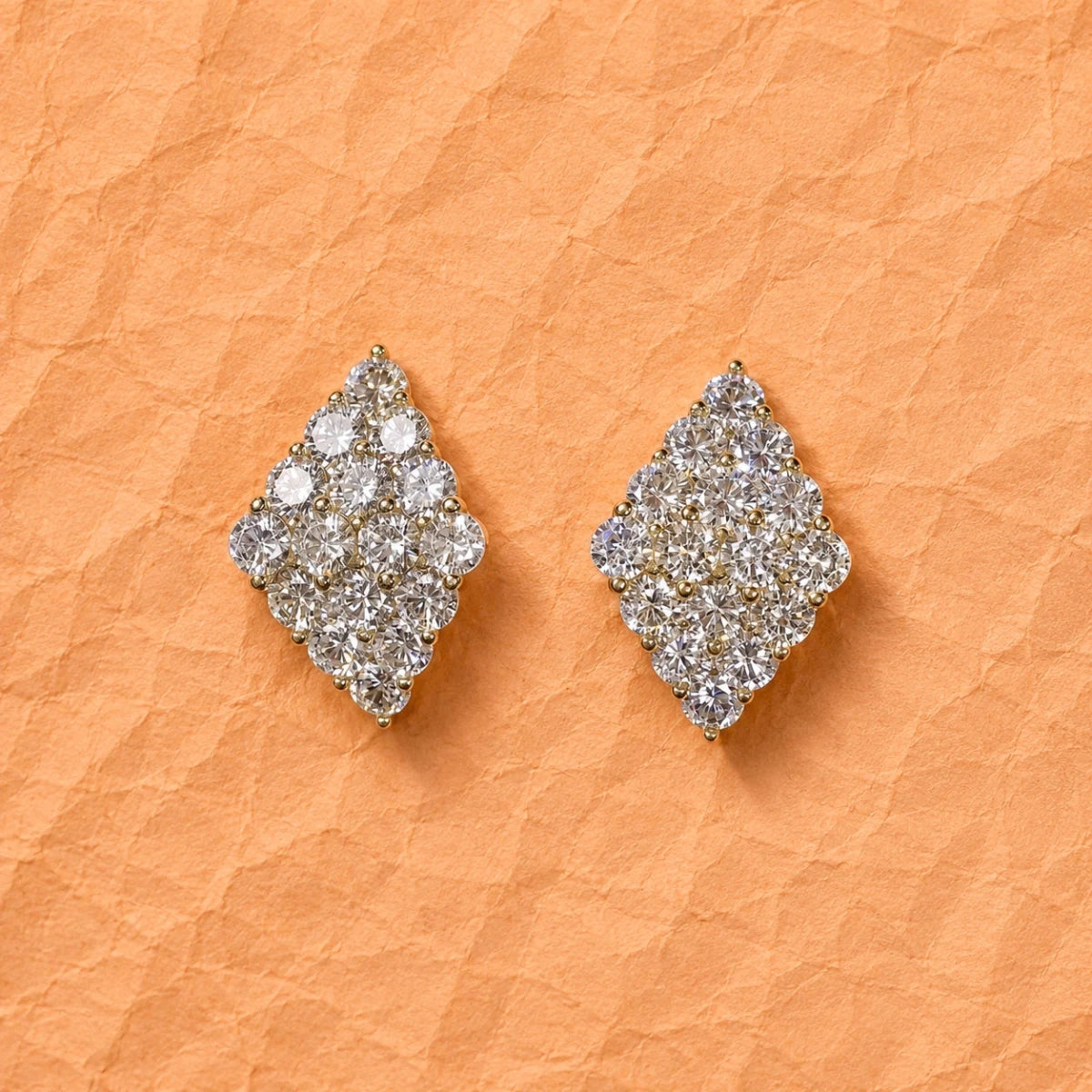 Diamond - Shaped Cubic Zirconia Studs | 925 Sterling Silver - Silvorn India