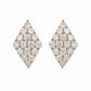 Diamond - Shaped Cubic Zirconia Studs | 925 Sterling Silver - Silvorn India