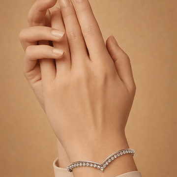 Double Wave Sterling Open Cuff Bracelet for Women - Silvorn India