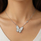 Elegant Butterfly Mother - of - Pearl Pendant Necklace - Silvorn India