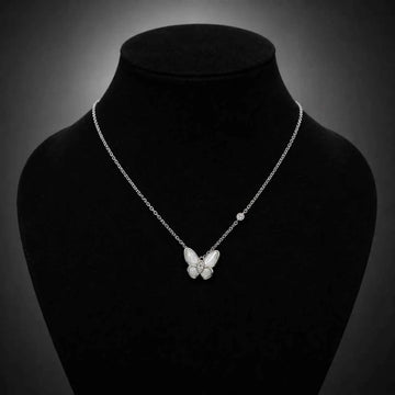 Elegant Butterfly Mother-of-Pearl Pendant Necklace