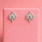 Elegant Crystal Leaf Drop Stud Earrings