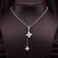Elegant Dual Floral Drop Pendant Necklace - Silvorn India