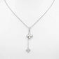 Elegant Dual Floral Drop Pendant Necklace - Silvorn India