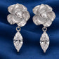 Elegant Floral Drop Earrings with Marquise Crystal