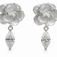 Elegant Floral Drop Earrings with Marquise Crystal