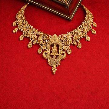 Elegant Lakshmi Arch Temple Gold - Plated Necklace - Silvorn India