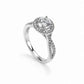 Elegant Round Halo Infinity Twist Diamond Engagement Ring