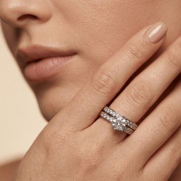 Elegant Sterling Silver Solitaire Ring Set - Silvorn India